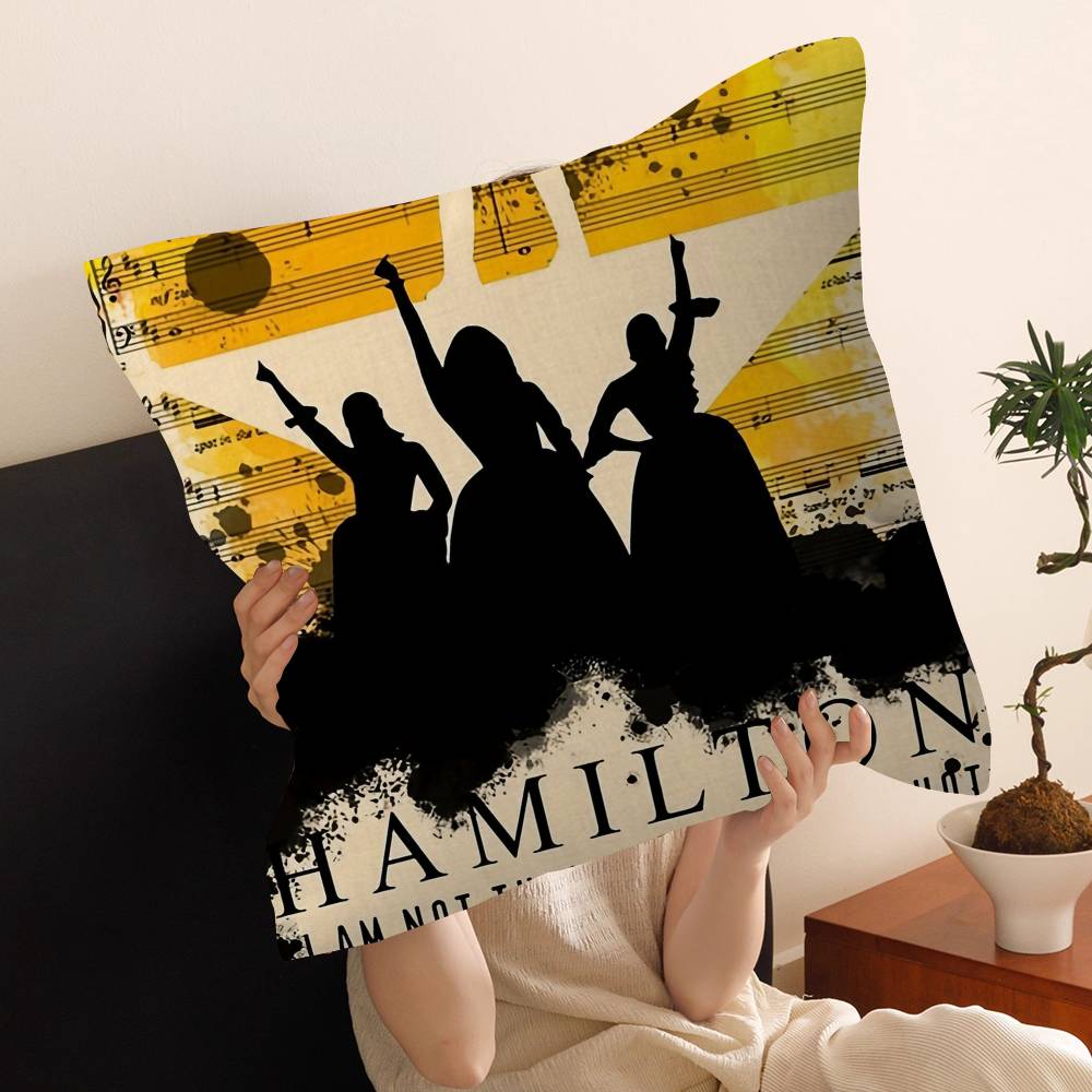 American Musical Hamilton Vintage Personalized Picture Text Home Decorative Pillows Household Gifts 45x45cm