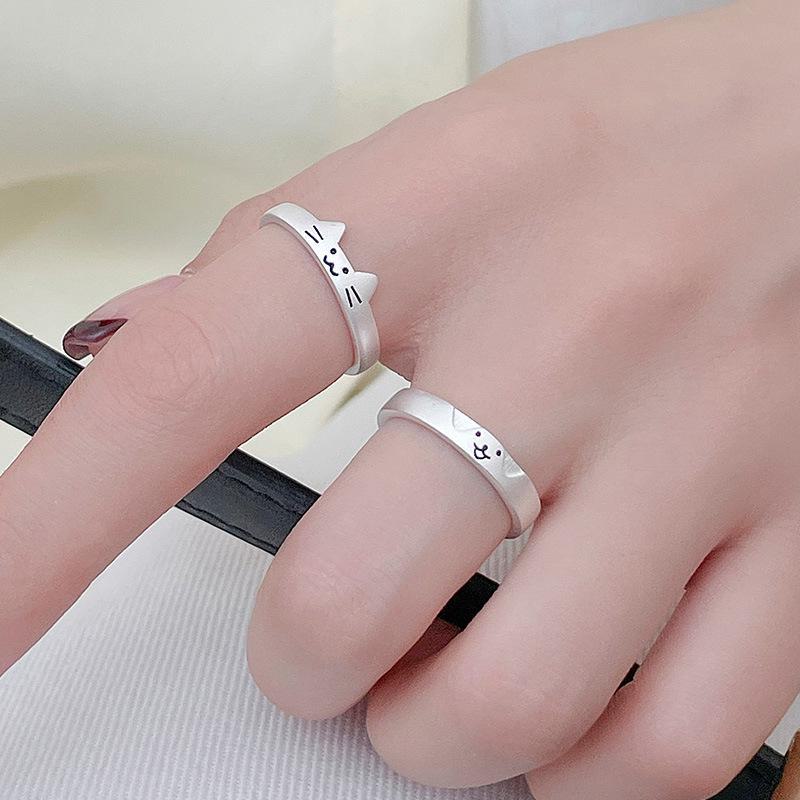 Кольцо для пары Banyan Tree S925 Silver Cute Cat & Puppy — отличный подарок для девушки и лучшего друга