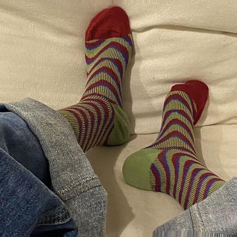 French Gentle Small Floral Socks Medium Tube Socks Versatile Elegant Stacking Socks Stockings