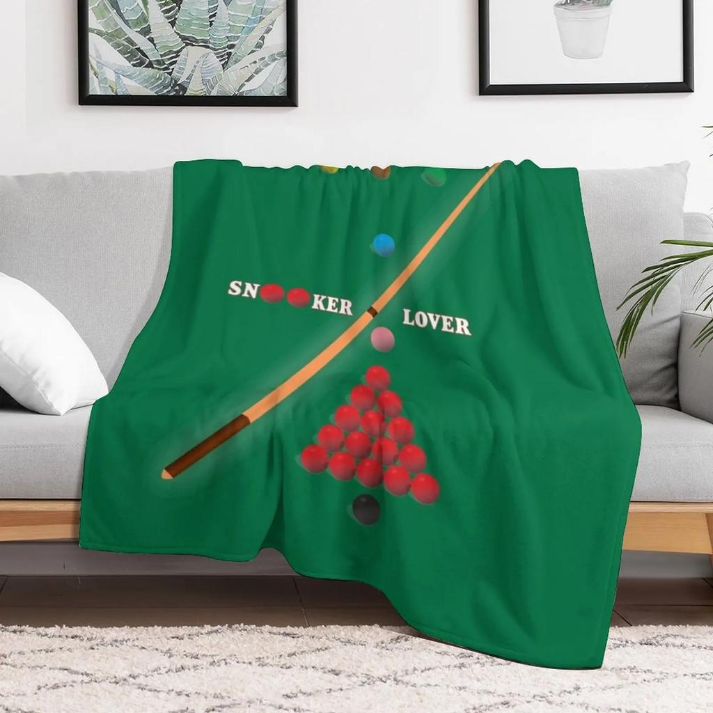 Snooker Lover design showing the balls on a snooker table. Throw Blanket Warm Plush Fuzzy Blanket for Living Room