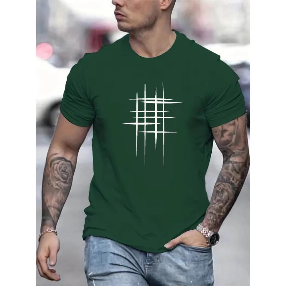Simple Line Graphic T Shirts For Men Summer Fashion Short Sleeve O Neck 3D Printed T-shirts Loose Casual Breathable Tees Tops