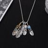 New Feather Pendant Hip Hop Titanium Steel Necklace Nightclub Personalized Trendy Versatile Simple Sweater Chain