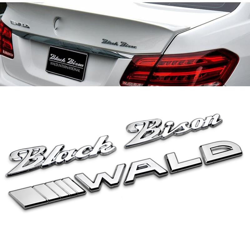 IXEA6 3D Metal Sticker WALD Black Bison Logo Car Side Fender Rear Trunk Emblem Badge Accessories For Mercedes-Benz A/B/GLA/CLA AMG