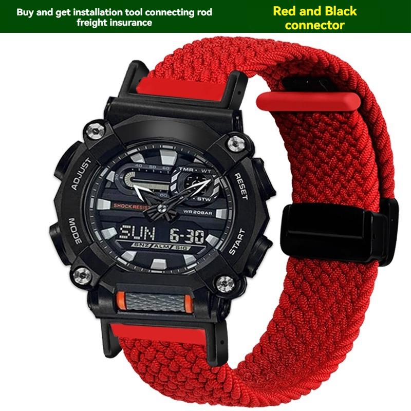 Для часов Casio с магнитной нейлоновой ремешком 16 мм для активного отдыха G-SHOCK GA110 100 120 GA900 GA2100 DW-5600 GW-B5600 GW-M5610 Спортивный ремешок