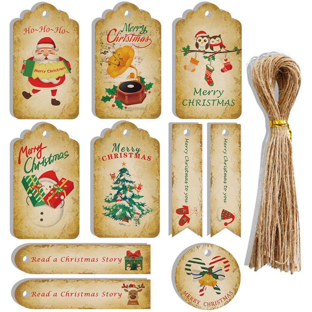 Упаковочные материалы Санта-Клаус Крафт-бумага Подарочная упаковка Рождественские бирки Рождественские этикетки Бирки