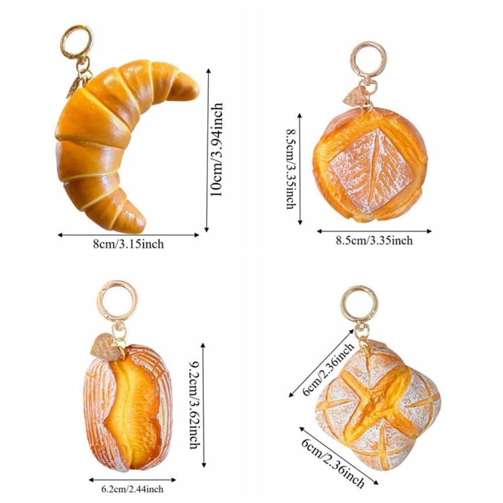 Slow-rebound Food Squishy Realistic Squeeze Toy Bag Charm Bread Key Chain Student