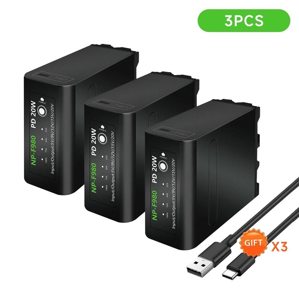 PD20W Fast Charging NP-F980 F960 F970 NPF980 Battery With USB Charging Output for Sony CCD-TRV35 TRV940 CCD-RV100 DCR-TR7