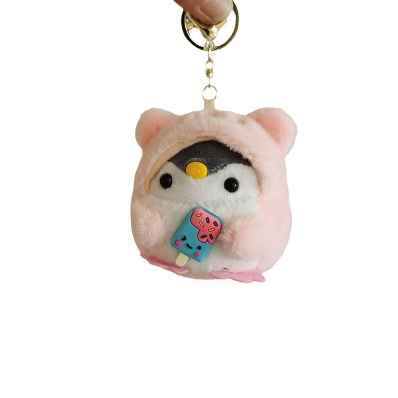 Adorable Penguin Plush Keychain Ice Cream Lollipop Style Bag Charm Stuffed Toy