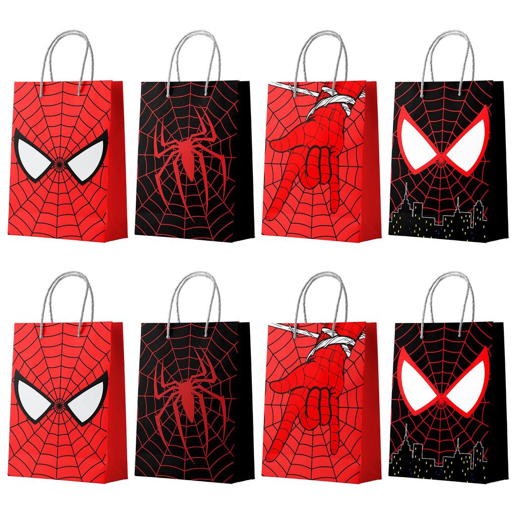 24pcs Spider Goodie Bags, Spider Gift Bags for Birthday Party, Spider Party Bags for Kids Spider Theme Birthday Party Decorations Suppilies