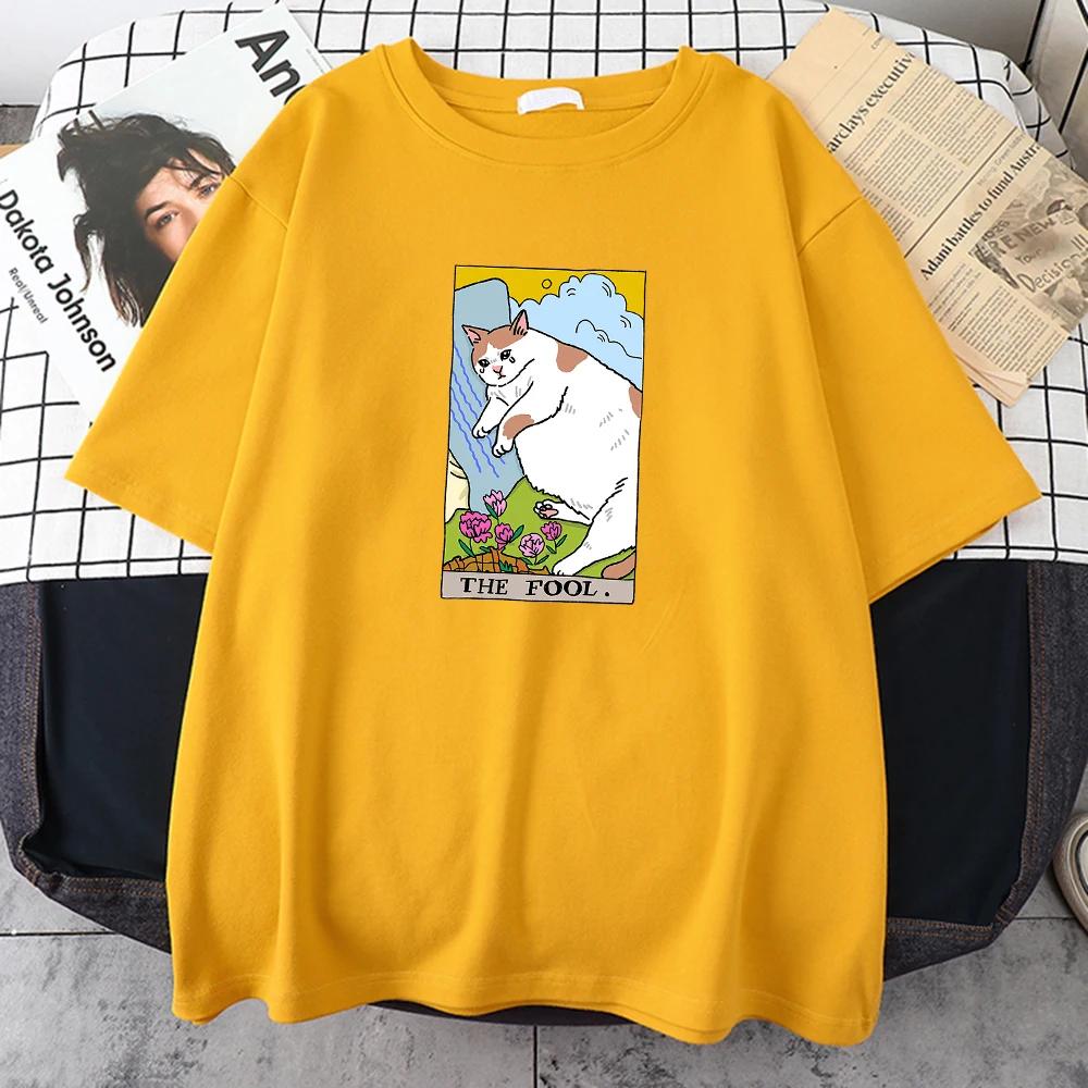 Футболка с принтом «Грустный кот» от The Fool Sad Cat Meme, мужская одежда, винтажная, персонализированная, уличное, топы, все математические, большие, с коротким рукавом, мужские хлопковые футболки