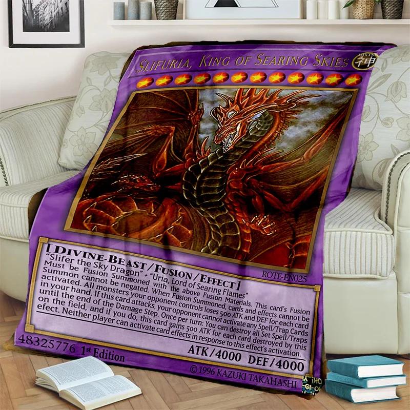 YuGiOh Карта Монстра Аниме Мультфильм Плед Мягкий Уютный Плед для Спальни Дивана Путешествий Офиса Пикника Детское Покрывало