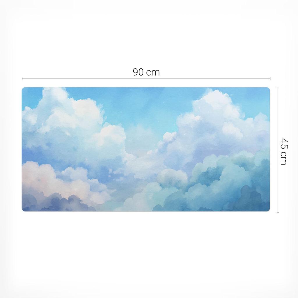 Mouse Pad for Desk, Keyboard and Laptop, Painted Clouds, 90x45 cm