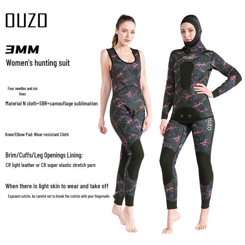 Men's 3mm Quick-Dry Hunting & Surfing Suit - Two-Piece Cold-Proof Sunscreen Freediving Suit