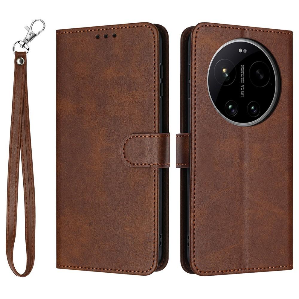 Wallet Case for 17 Ultra - Leather/PU, Brown, With Lanyard