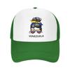 Venezuelan Flag Woman With Messy Bun Sport Mesh Baseball Caps Women Men Unisex Male Beach Dad Hats Hip Hop Trucker Cap