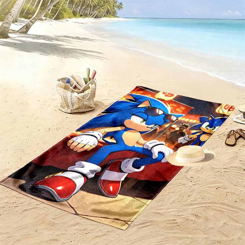 SONIC Beach Towel Suitable for Travel, Outdoor Activities, Swimming Pools, Yoga, Surfing, Camping, Hiking, Gym