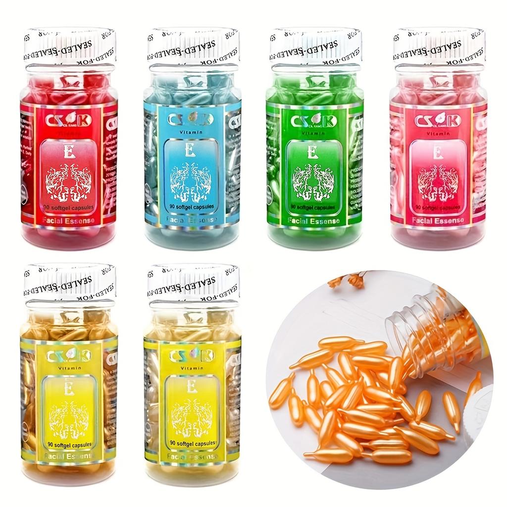 90pcs/set Vitamin E Capsule Essence Oil Collagen Essence Cream Moisturizing Diminishes/Reduces The Look or The Signs of Aging Skin Care Serum