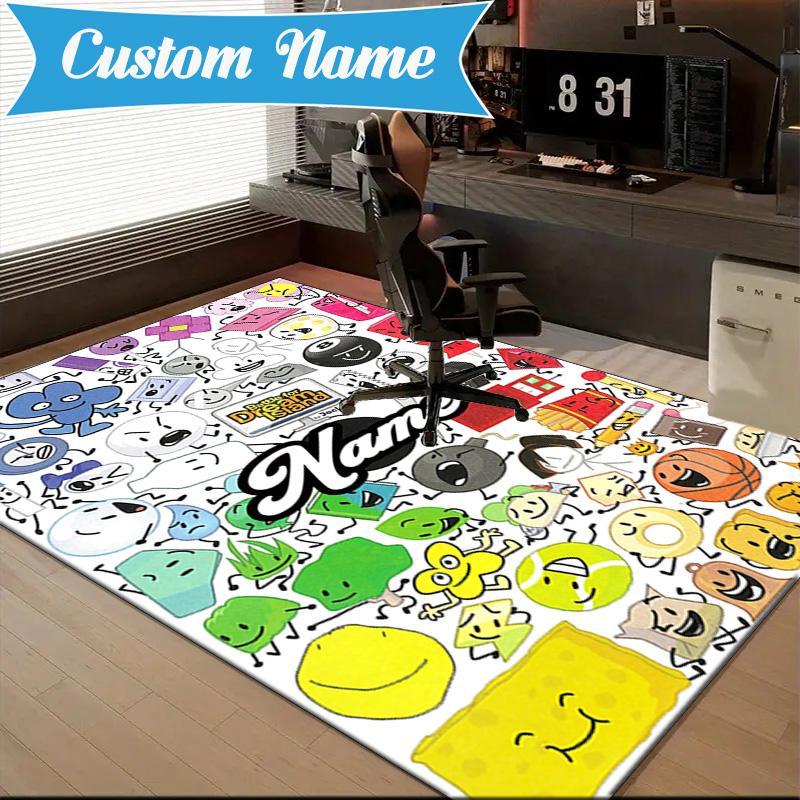 Custom Name Colorful Dream Island Rug for Living Room, Game Rooms, Office, Bedroom, Floor Mat Playful Design, fan gifts Christmas decor