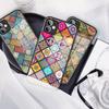 Vintage Retro Lattice Flower Mandala Flower Totem Case Tempered Glass For iPhone13 12 11 Pro XR XS MAX XS X SE 2020 12 Mini Case
