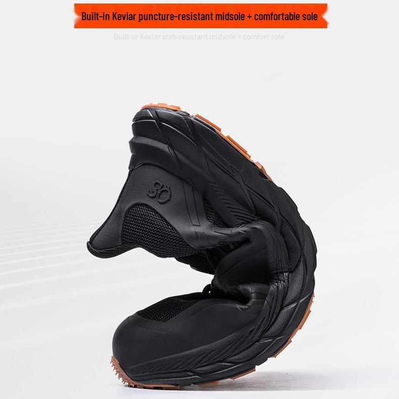 Мужская всесезонная износостойкая защитная обувь с стальным подноском - противоударная, противопрокольная, дышащая, низкая, повседневная защита.
