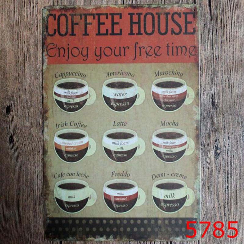 1 шт., Ретро металлический плакат, кофейная вывеска, декор, винтажная жестяная вывеска, художественный плакат с лицензией на дом, металлические пластины для кафе-бара, настенный домашний декор