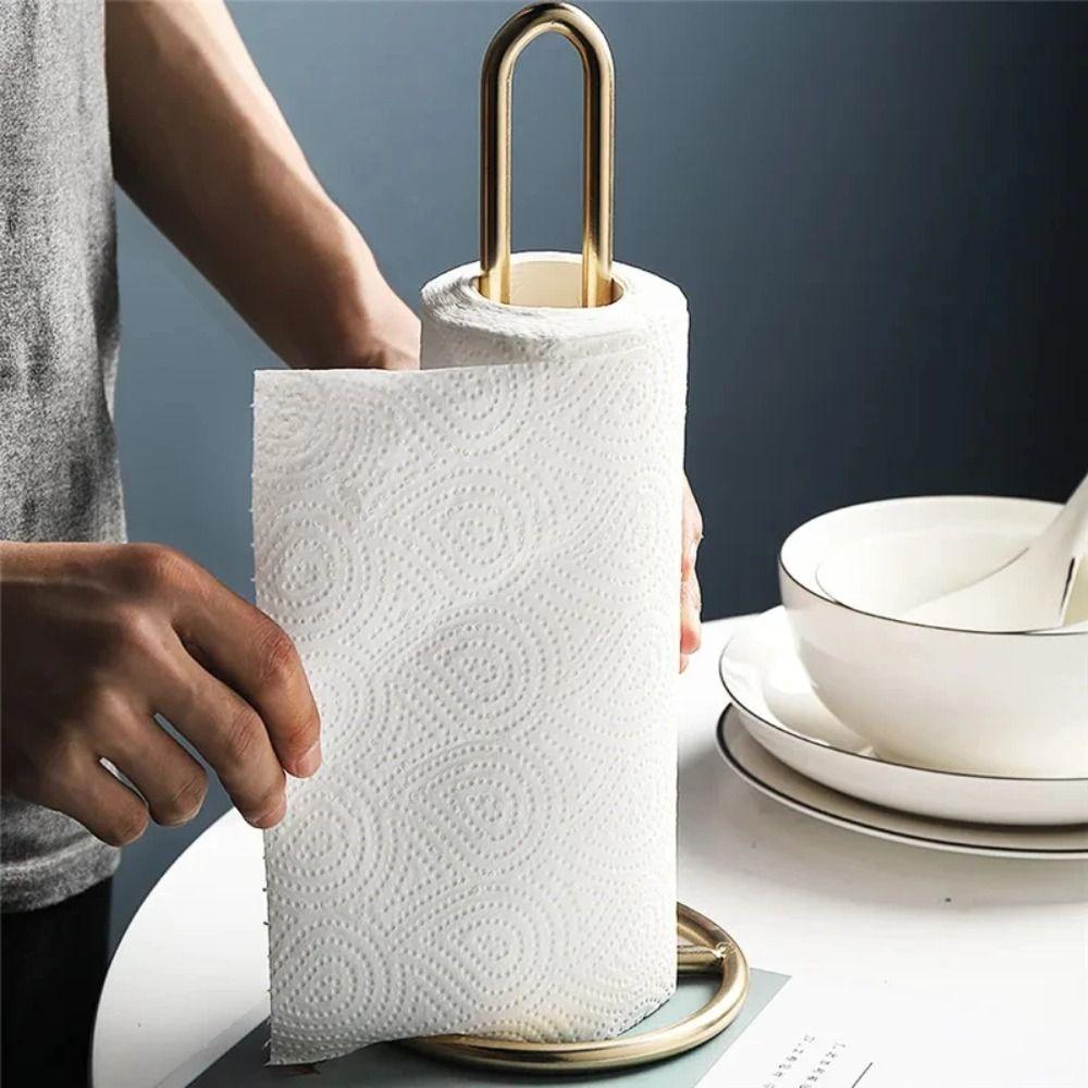 Portable Roll Paper Towel Holder Kitchen Vertical Napkins Rack New Bathroom Tissue Stand