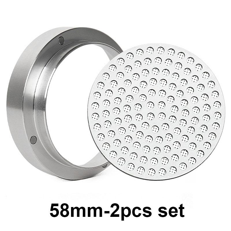 58/53/51мм 2 шт. Набор воронки для дозирования эспрессо и экрана для таблетки Магнитное кольцо для дозирования кофе эспрессо Многоразовый экран для таблетки эспрессо