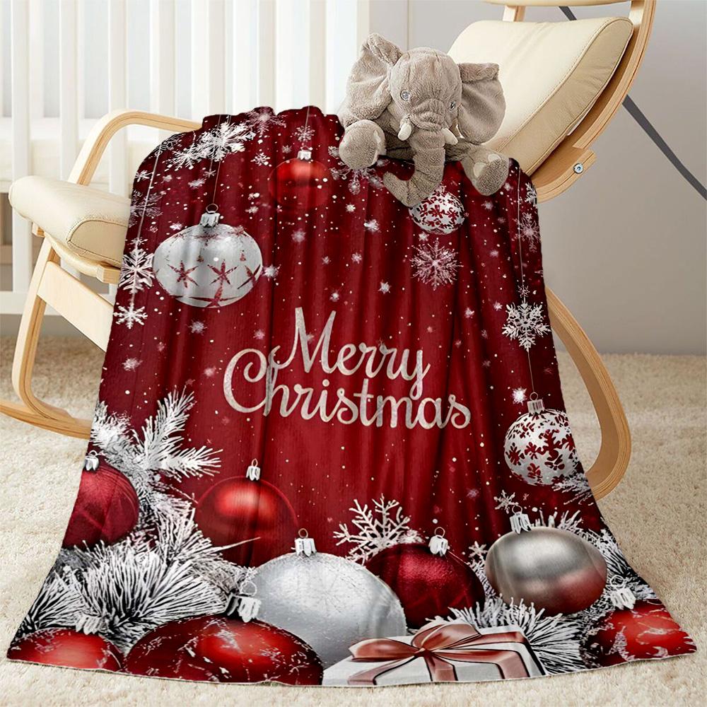 Christmas Snowman And Bear Flannel Blanket,Lightweight,Office Blanket,Sofa Blanket,Comfortable Blanket