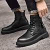 Повседневные ботинки из натуральной кожи для мужчин, зимние ботинки класса люкс, высококачественные нескользящие ботинки по щиколотку для мотоциклов и лодок