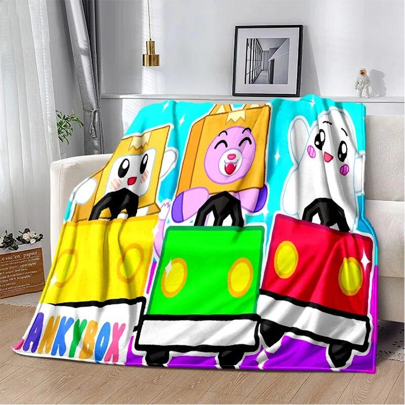 Мягкое плюшевое одеяло Happy Rocky, Foxy и Boxy Lankybox, фланелевое одеяло для гостиной, спальни, кровати, дивана, пикника