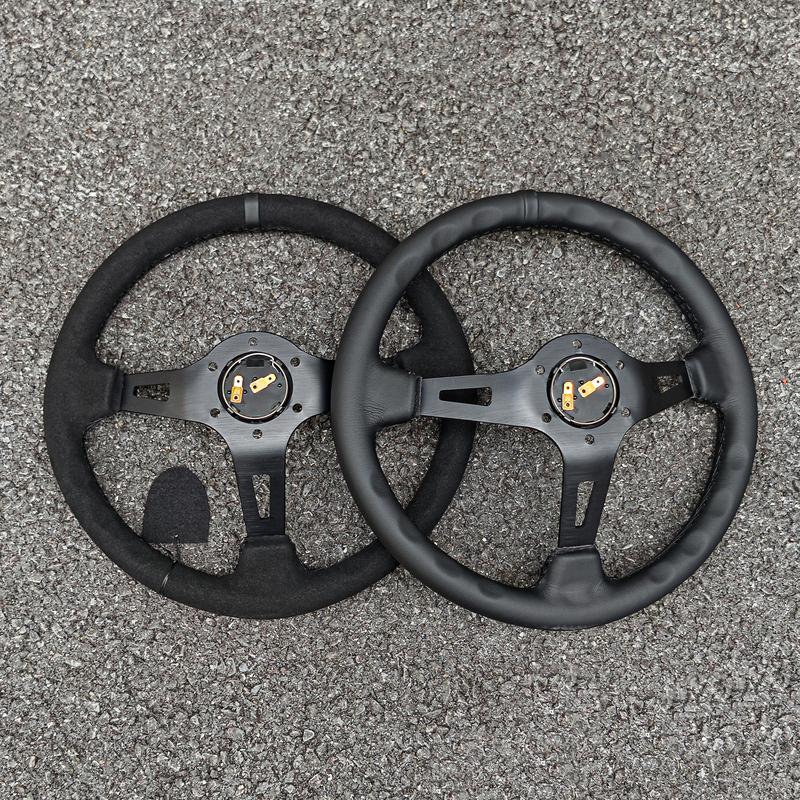 JDM BLACK EDITION Steering Wheel Universal Modified Car Deep Dish Race Sports Steering Wheel