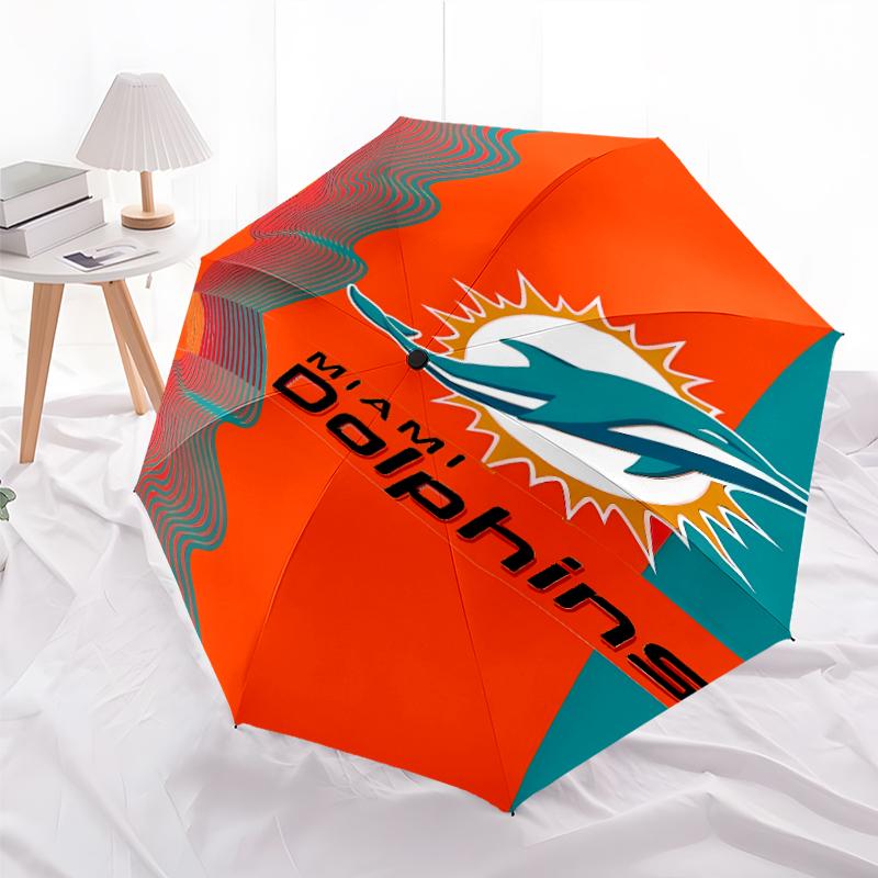 Складной зонт с принтом логотипа Miami Dolphins, для улицы, отдыха и путешествий, прочная ткань зонта, подарок на день рождения и праздник