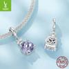 Exquisite Shining Purple Perfume Bottle Diy Pendant Accessories Fashion Premium S925 Sterling Silver Beads