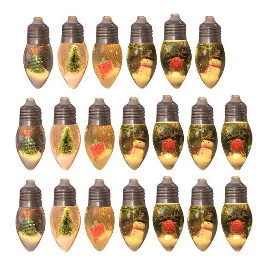 Рождественские гирлянды в виде снежных шаров, винтажная гирлянда с 10/20 светодиодными лампочками и снежной сценой для украшения дома, патио, камина, рождественской елки