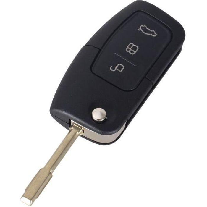 Key Shell for Ford C Max Fiesta Focus Ka Mondeo - 3-Button Remote Key Fob Blade Phonillico®