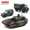 Ww2 Cannon Assault Armored Vehicle Battle Tank Car Truck Army Weapon Building Blocks Sets Model Boys Toys for Kids Gift