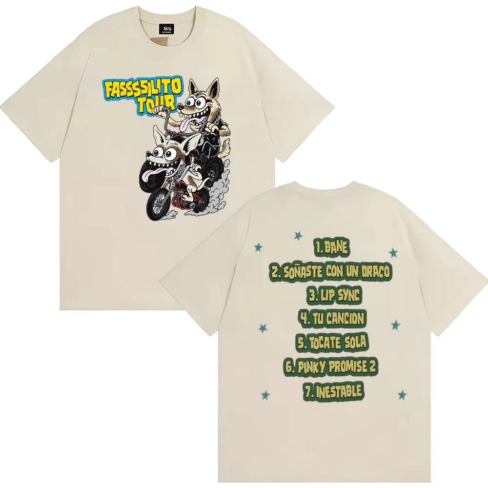 La Panter Lucho Rk Ta Facil 2026 New Album T Shirts Fassssilito Tour Tshirt Men Women Fashion Hip Hop Casual Oversized Tshirts
