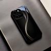 Деловой чехол для телефона с золотисто-черной текстурой для iPhone 17 Pro Max, чехол со встроенным стеклом для iPhone 17 16 15 14 13 12 Pro Max
