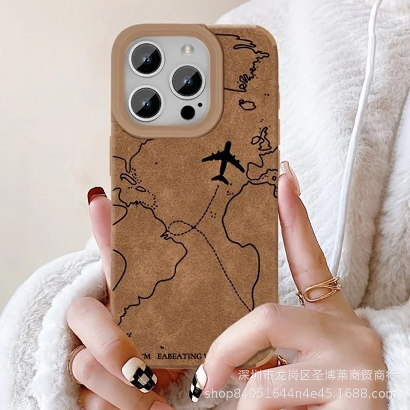 Аэрофото подходит для чехла на телефон iPhone 16/15 Pro Max Apple 15 X, чехол из пушистой кожи