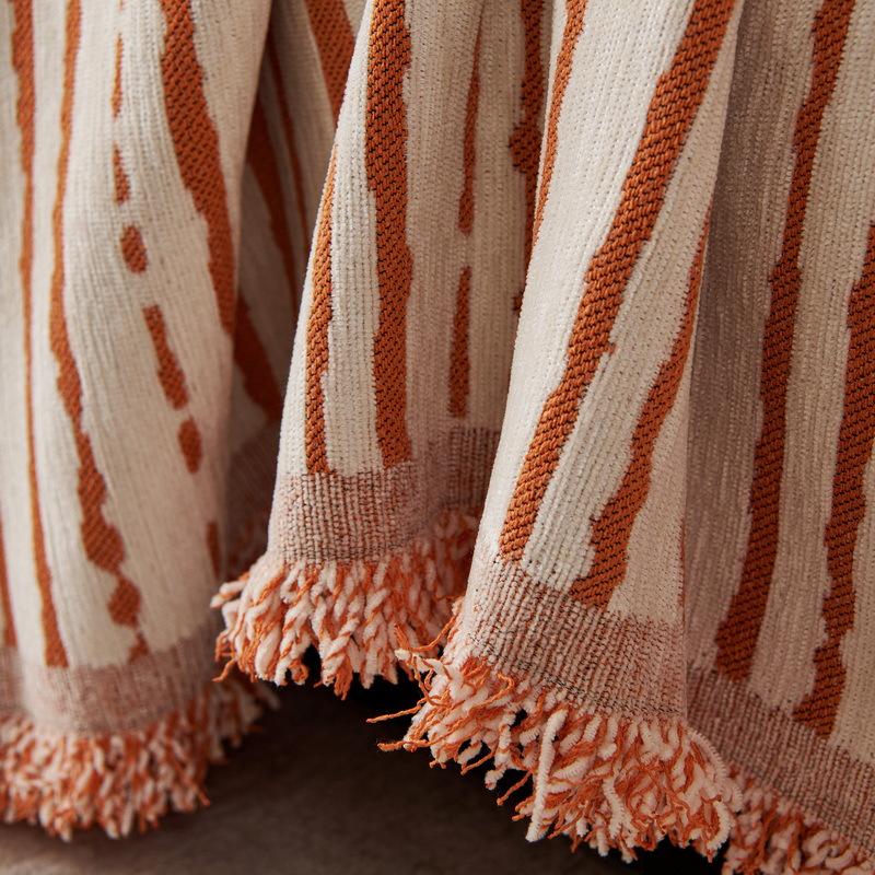 Полотенце для дивана из шенилла, полосатый диван, полотенце с кисточками, универсальный чехол, тканевое полотенце для дивана, одеяла для пикника и кемпинга
