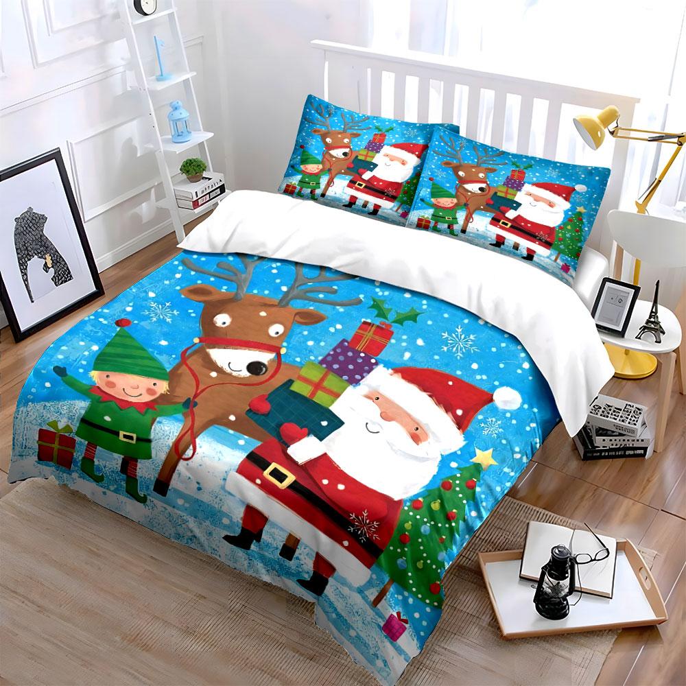 Christmas Theme with Gifts Bedding Duvet Cover Set Duvet Cover Pillowcases (1*Duvet Cover 2*Pillowcases, without duvet insert)