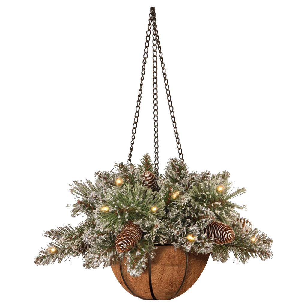 Christmas Wreath Mixed Decorations And Led Lights-Frosted Berries