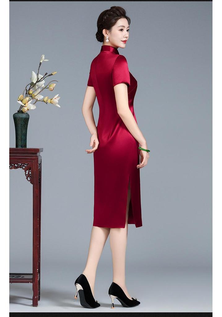 Elegant Qipao Mother-in-law Wedding Dress - Noble Spring/Summer Banquet Attire