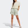 adidas Originals Essentials+ Сделано из конопли Однотонные шорты с вышивкой логотипа на эластичной талии Прямые шорты обычного размера Женские плавки Льняно-зеленый IC1505