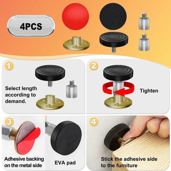 Регулируемая резьбовая рама кровати, противотрясущаяся, прочная несущая настенная защита, противотрясущаяся прикроватная тумбочка