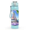 1PC Sailboat Inside Seashell Art Print 750ml Color Plastic Sports Water Bottle Leakproof Flip Straw Lid Suitable for Sports Office Home Use
