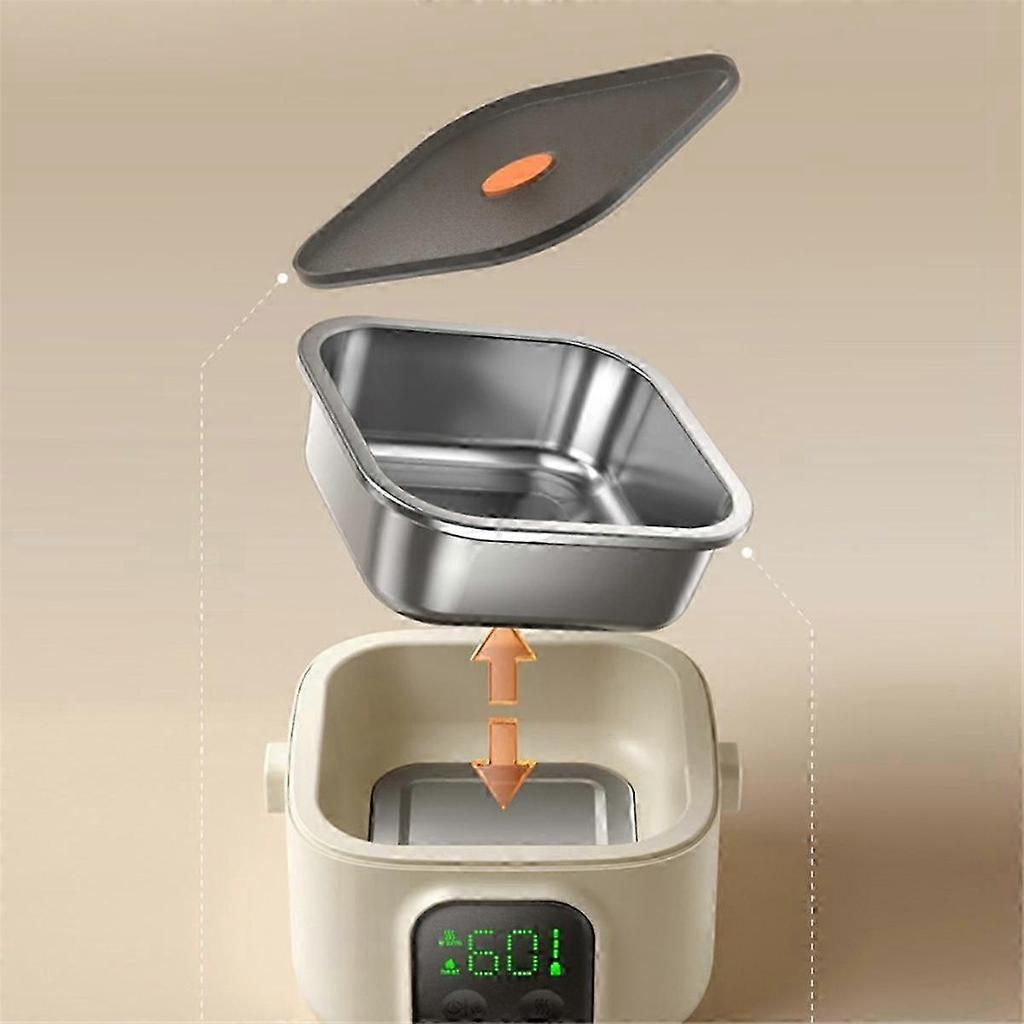 Rechargeable Electric Lunch Box Portable Water-free Heating 500ml Lcd Display Wireless Heating Lunc