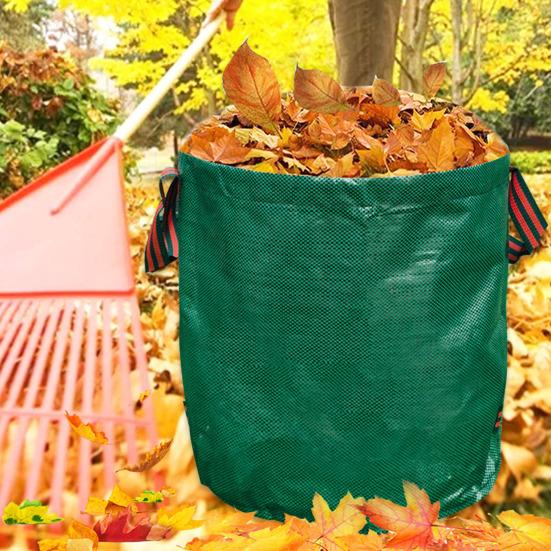 Garden Garbage Bag Waterproof Leaf Sack Large Capacity Reusable Leaf Collection Bag for Garden Yard Waste Debris Storage