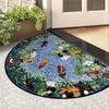 Entrance Door Mat Dust Sand Proof Floor Mats Outdoor Patio Doormat Plant Flower Home Decoration Rug Semi-Circular Carpet