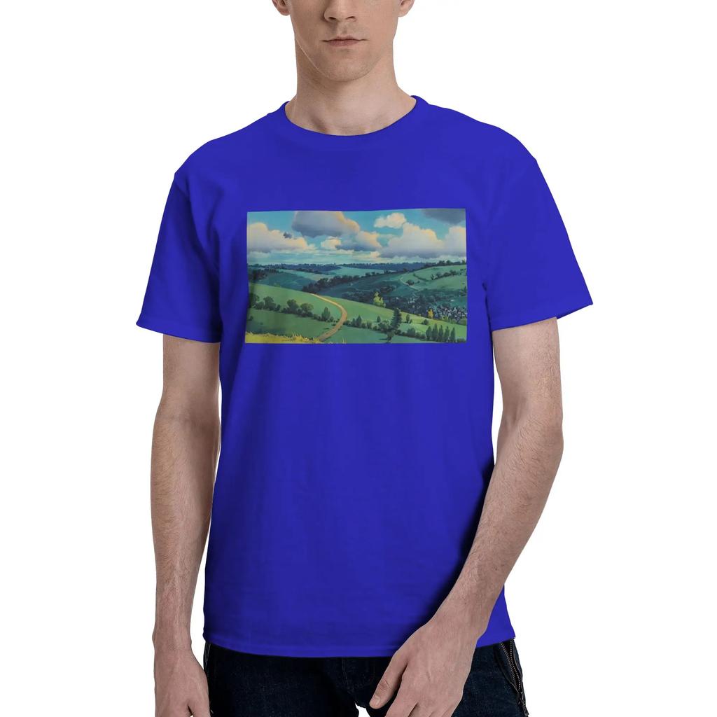 Laputa castle in the sky Men TShirt Plus Size T Shirts Mens ONeck Cotton Tees Short Summer Male